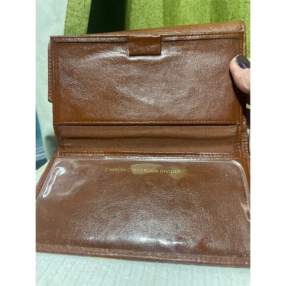 Vintage Rolfs Brown Leather Womens Checkbook Wallet With Card Slots & Snap Closu - Picture 6 of 6